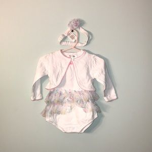 6 to 9 month romper 3 piece set